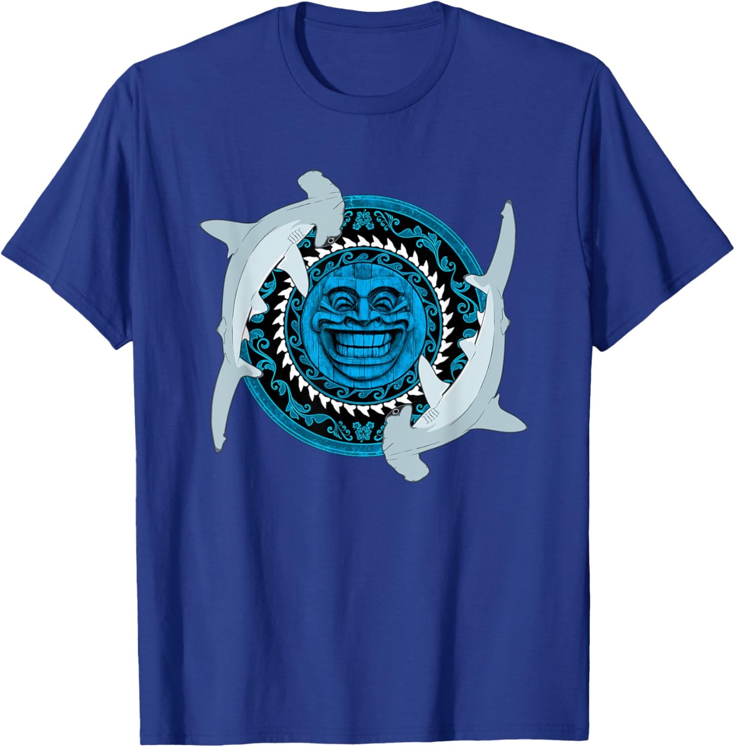 Hammerhead shark Tiki Totem T-Shirt - T-Shirt | Royal