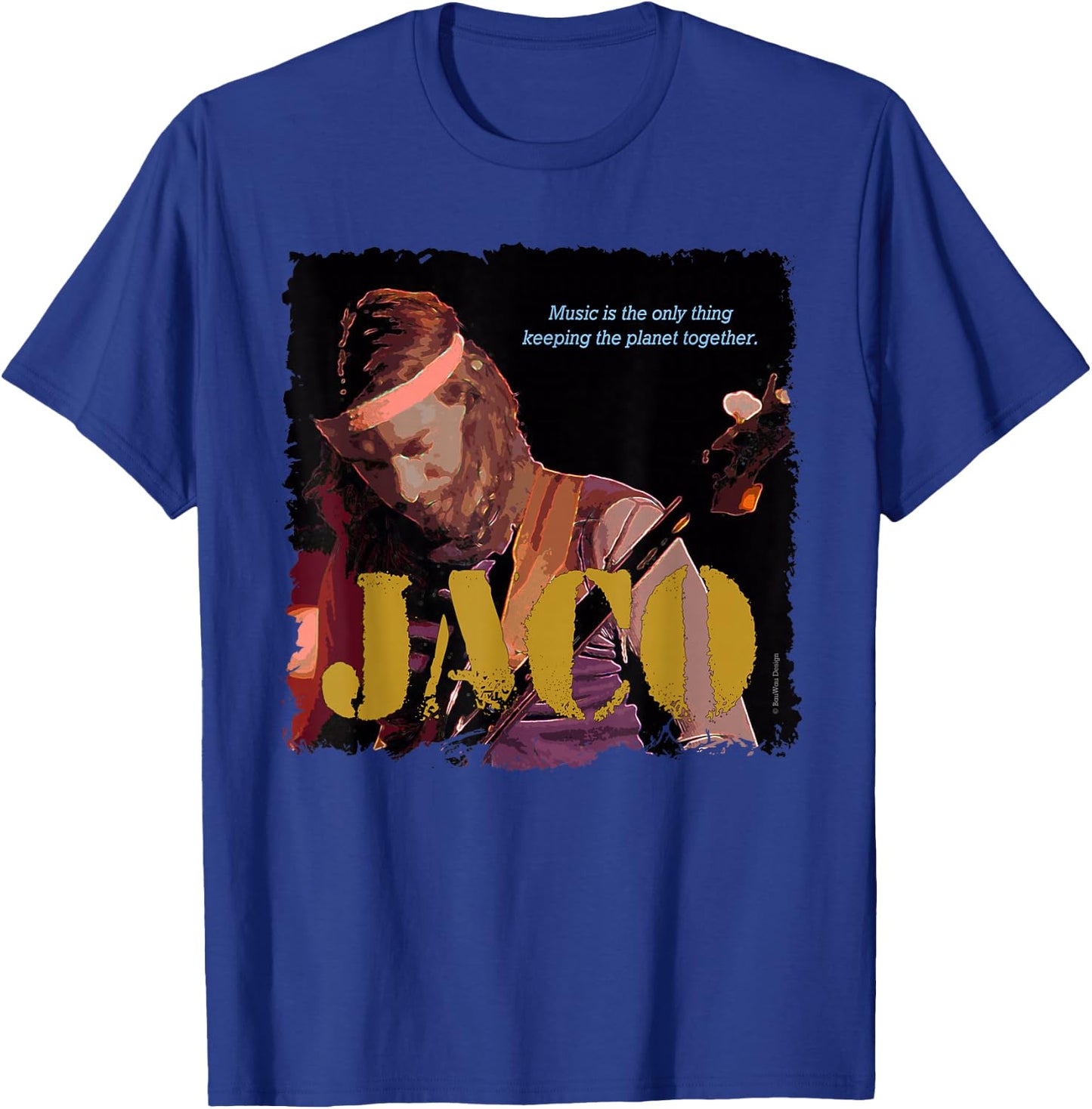 Jaco Jazz Wisdom Bassist Musician T-Shirt - T-Shirt | Royal