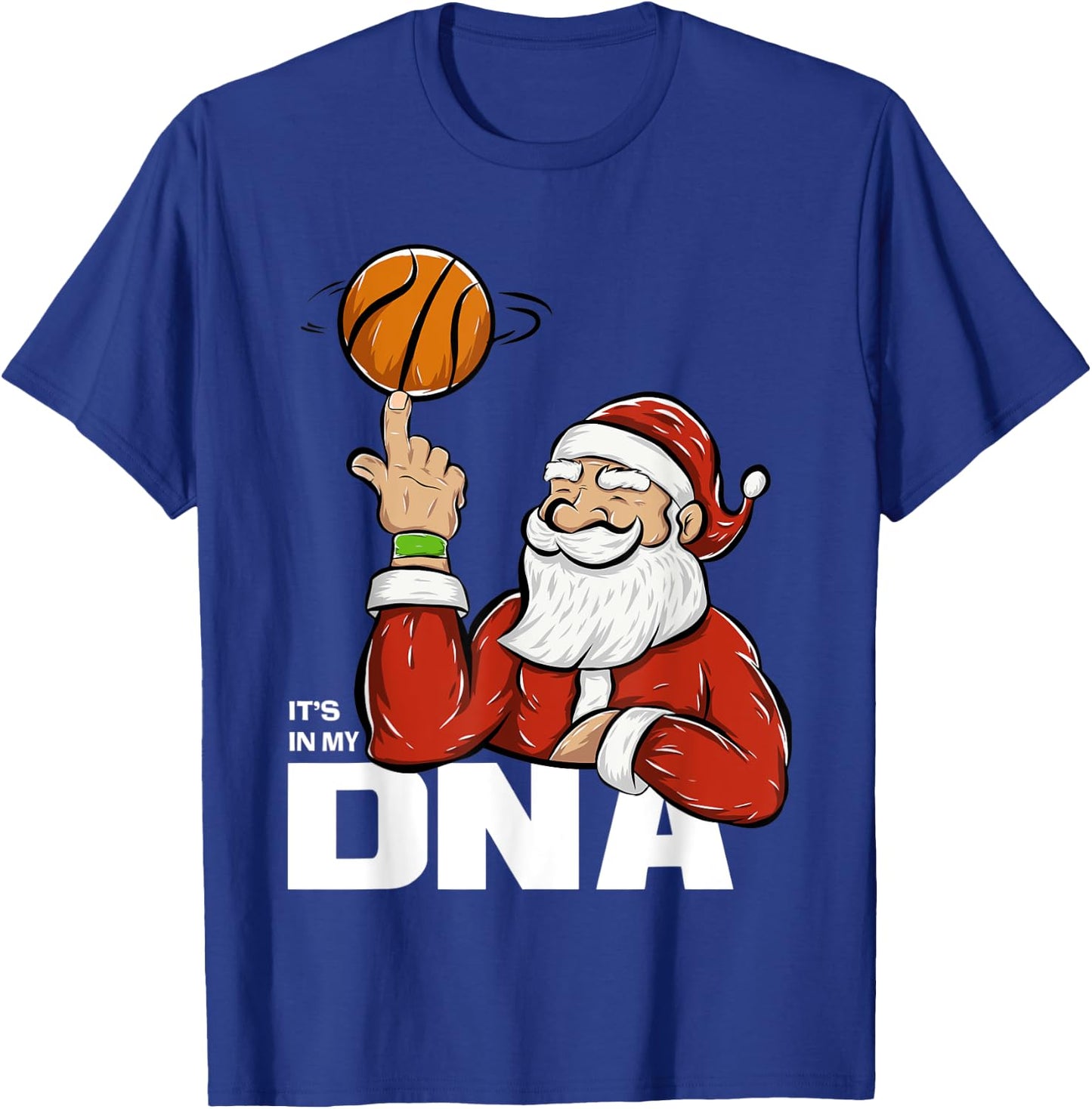 It's In My DNA | Santa Playing Basketball T-Shirt - T-Shirt | Royal