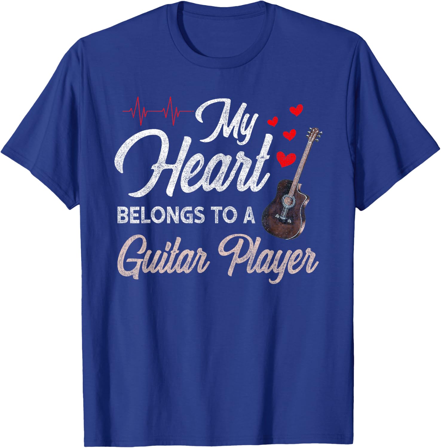 I Love My Guitar Player Husband Wife Gifts Valentines T-Shirt - T-Shirt | Royal