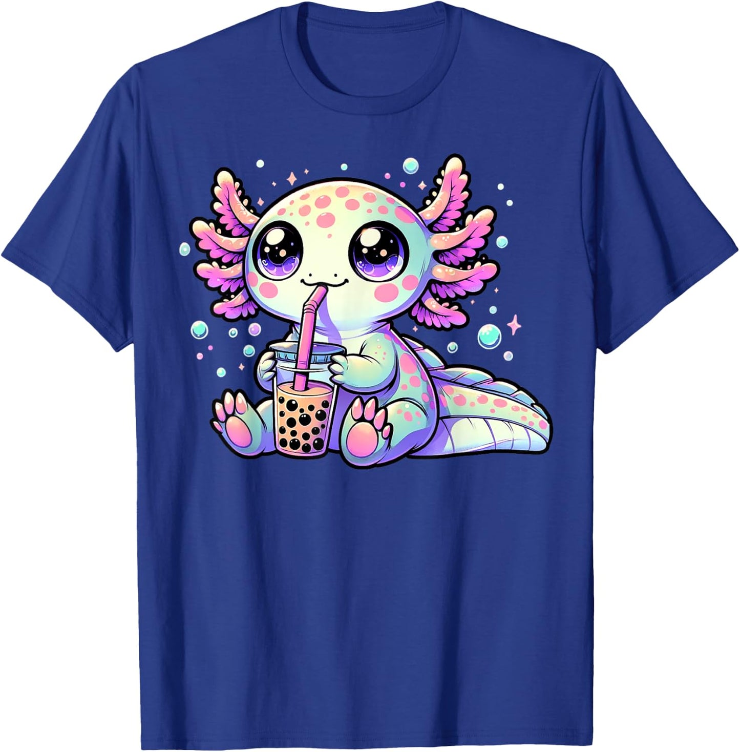 Axolotl Bubble Boba Tea Kawaii Anime Gifts Women, Men, Kids T-Shirt - T-Shirt | Royal
