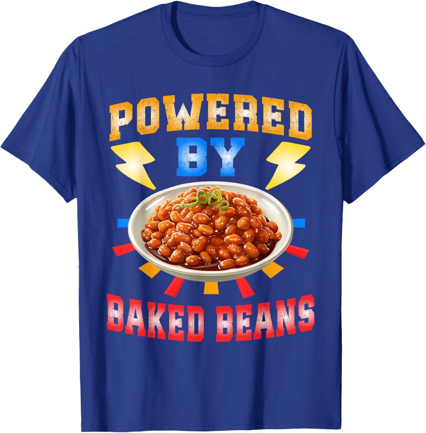 Powered By Baked Beans T-Shirt - T-Shirt | Royal