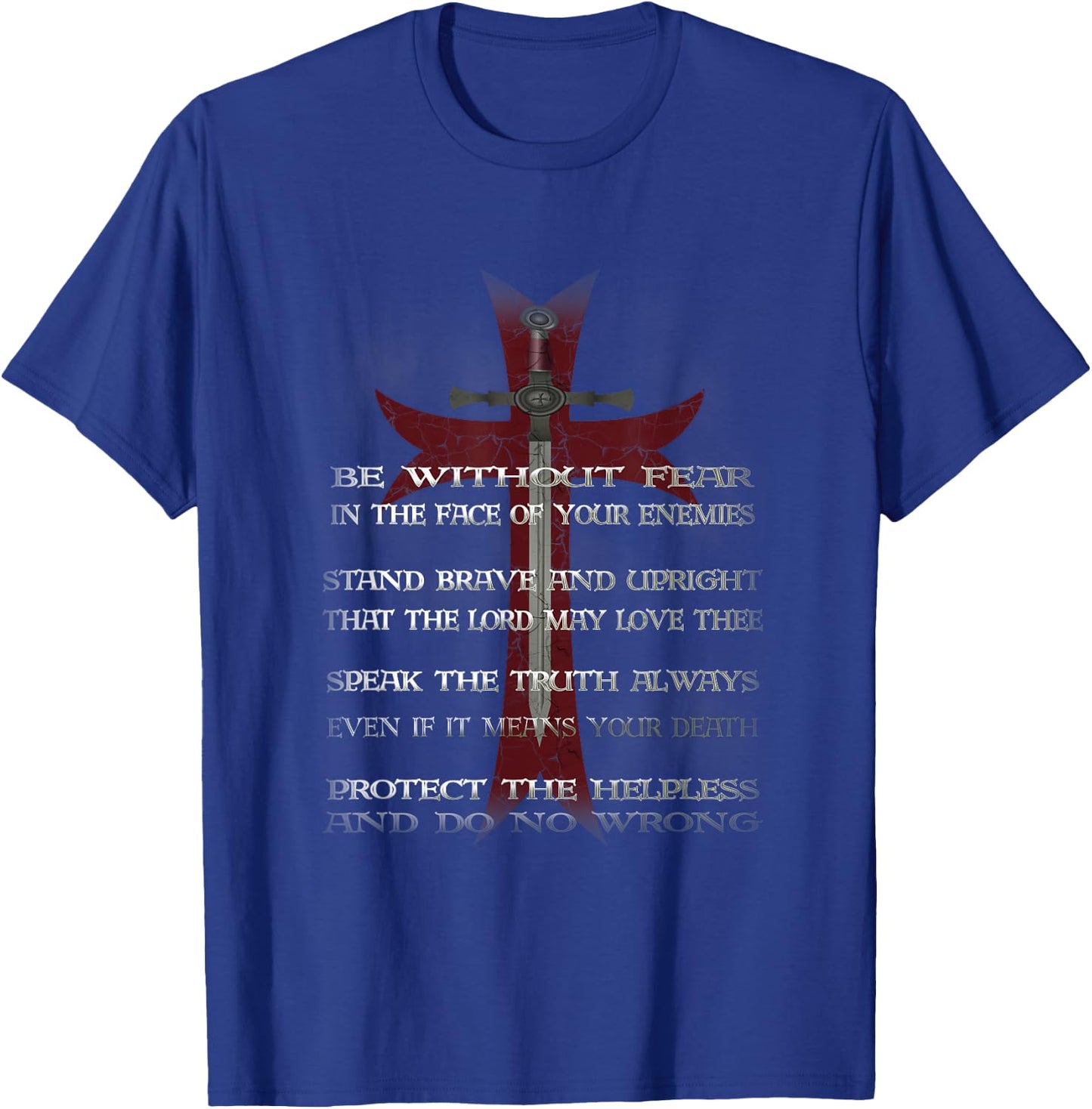 Knights Templar Crusader Cross Ring Order Be Without Fear T-Shirt - T-Shirt | Royal