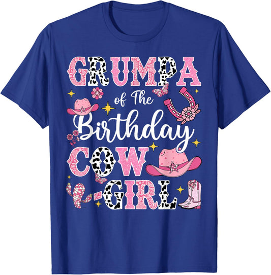 Grumpa Of The Birthday Cow-Girl Rodeo Cow Girl Birthday T-Shirt - T-Shirt | Royal