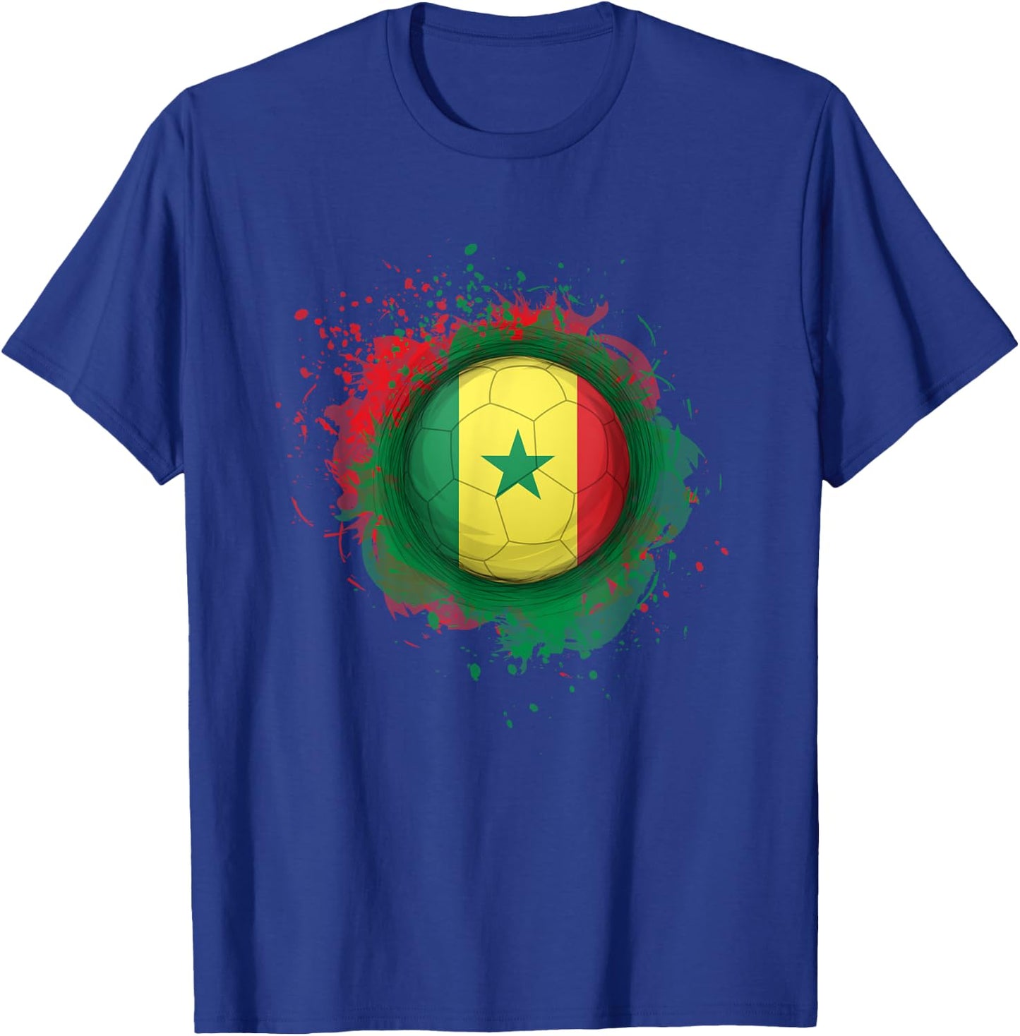 Proud Heritage Senegal Flag Soccer Ball T-Shirt - T-Shirt | Royal