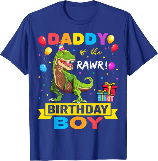 Daddy Dinosaur Shirt Funny Cute Birthday Boy Family Apparel T-Shirt - T-Shirt | Royal