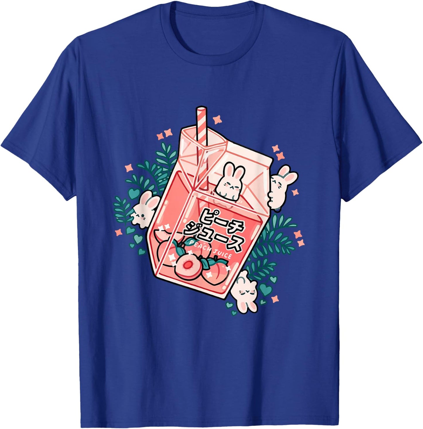 90s Japanese Kawaii Peach Milk Juice Aesthetic T-Shirt - T-Shirt | Royal