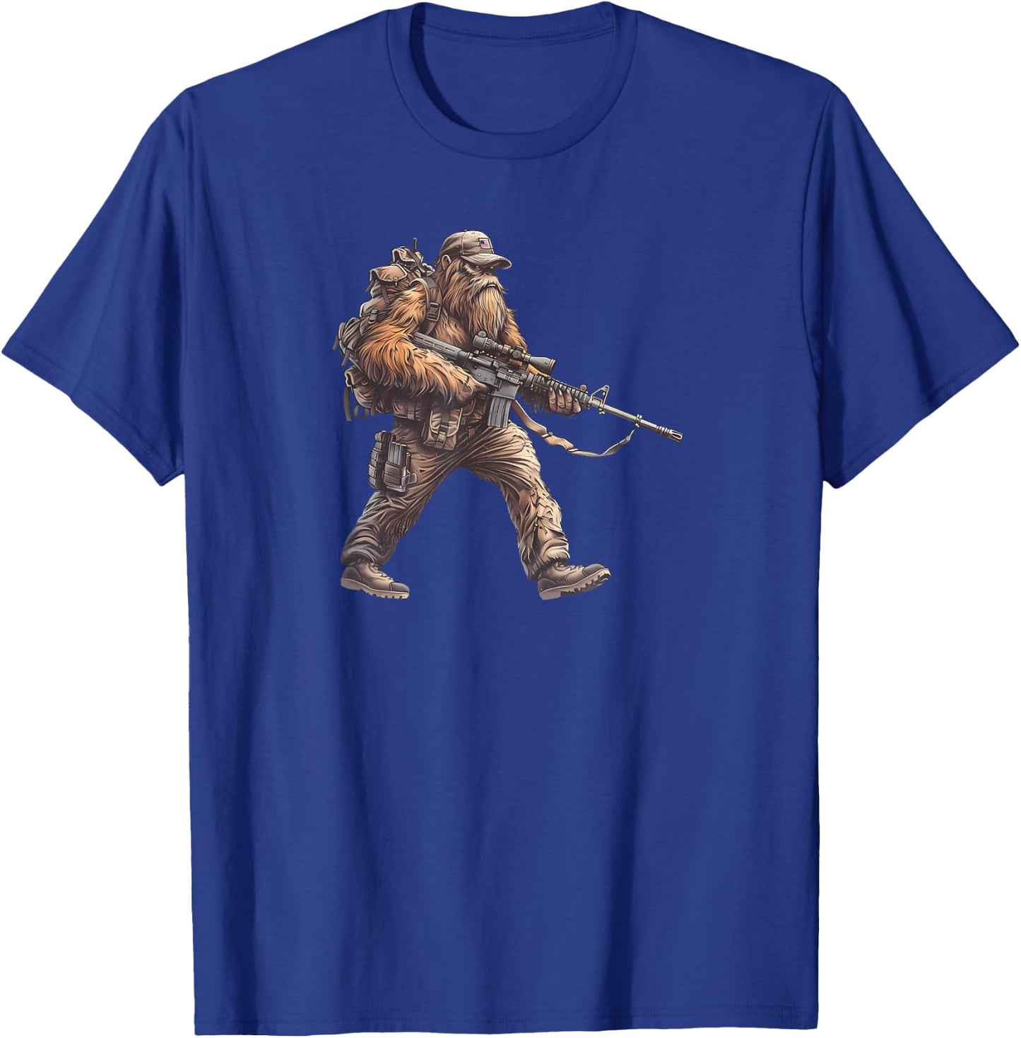 Tacti-Squatch Tactical Sasquatch Military Bigfoot AR15 T-Shirt - T-Shirt | Royal