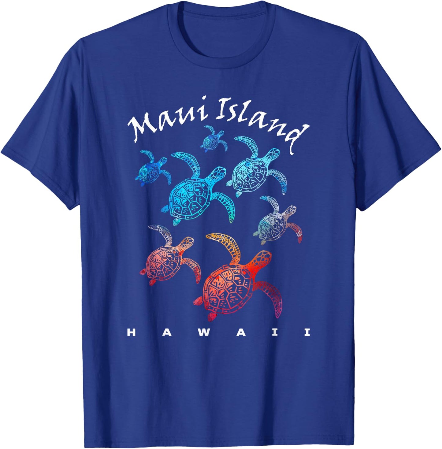 MAUI ISLAND HAWAII Beach Vacation Trip Vintage Sea Turtles T-Shirt - T-Shirt | Royal
