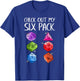 Check Out My Six Pack Gaming Dice Joke Funny Gamer Nerd Gift T-Shirt - T-Shirt | Royal