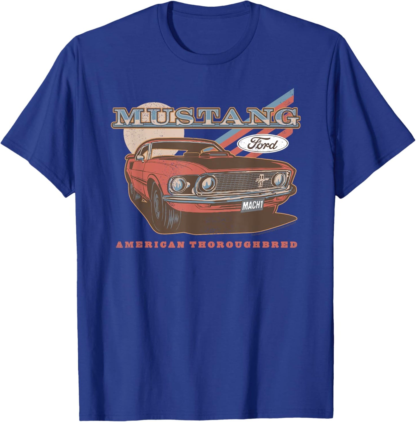 Ford - Red Mustang American Thoroughbred T-Shirt - T-Shirt | Royal