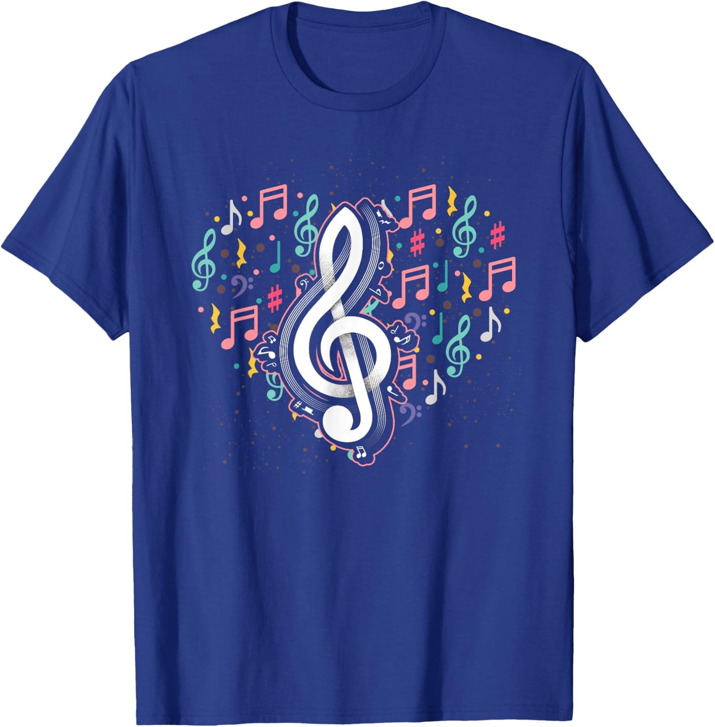 Music Lover Treble Clef Heart Music Notes Musician Music T-Shirt - T-Shirt | Royal