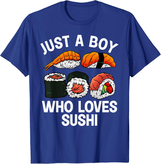 Cute Sushi Design Boys Japanese Sushi Roll Lover T-Shirt - T-Shirt | Royal