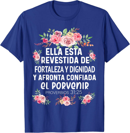 Camiseta cristiana en espanol Versiculo Spanish Christians T-Shirt - T-Shirt | Royal