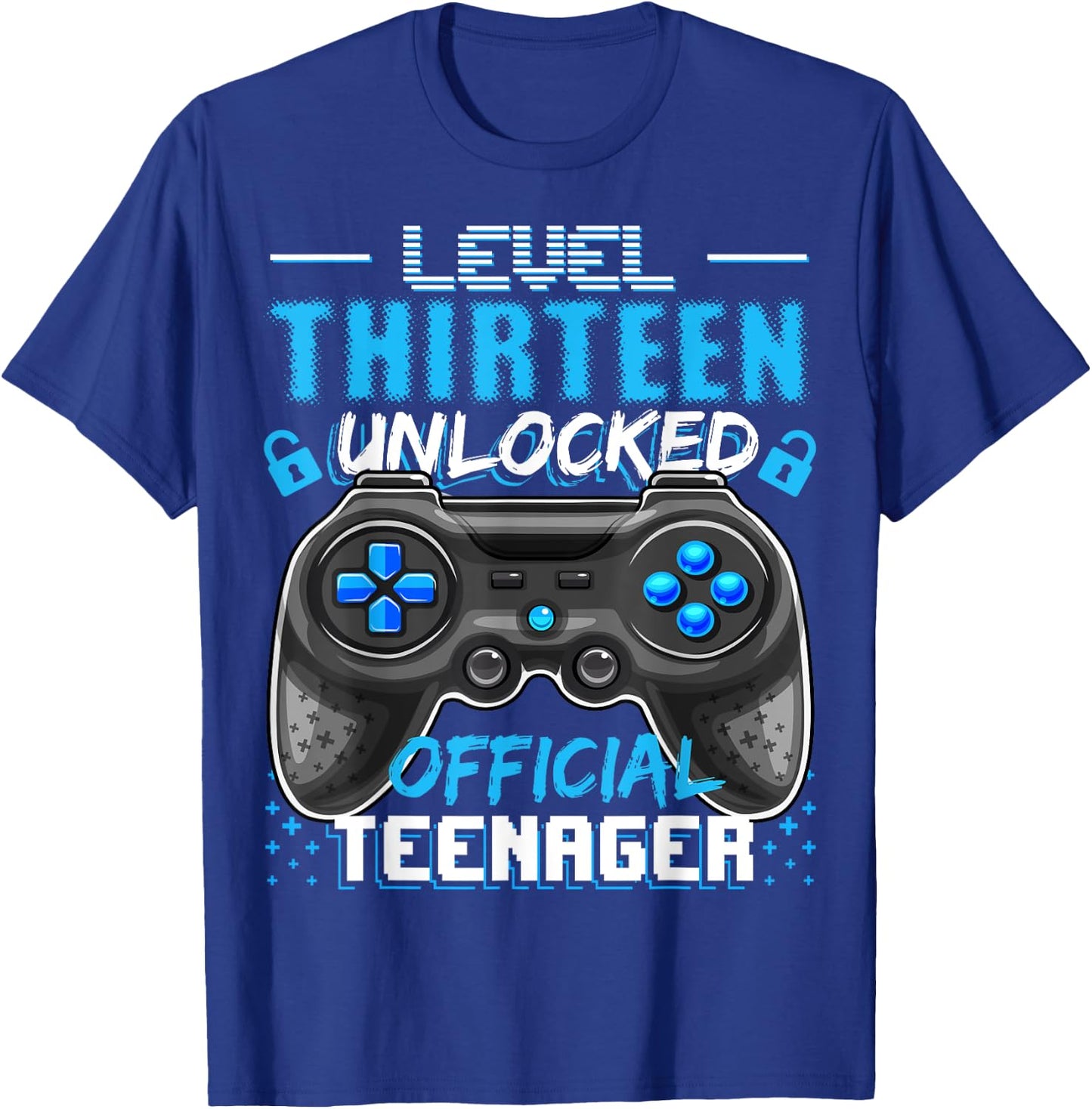 Level 13 Unlocked Official Teenager Video Game 13th Birthday T-Shirt - T-Shirt | Royal