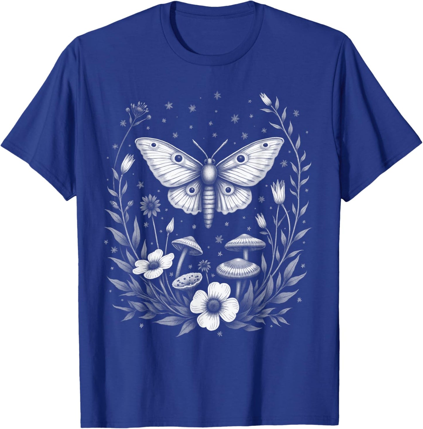 Fairycore Floral Moth Aesthetic Women Girls T-Shirt - T-Shirt | Royal