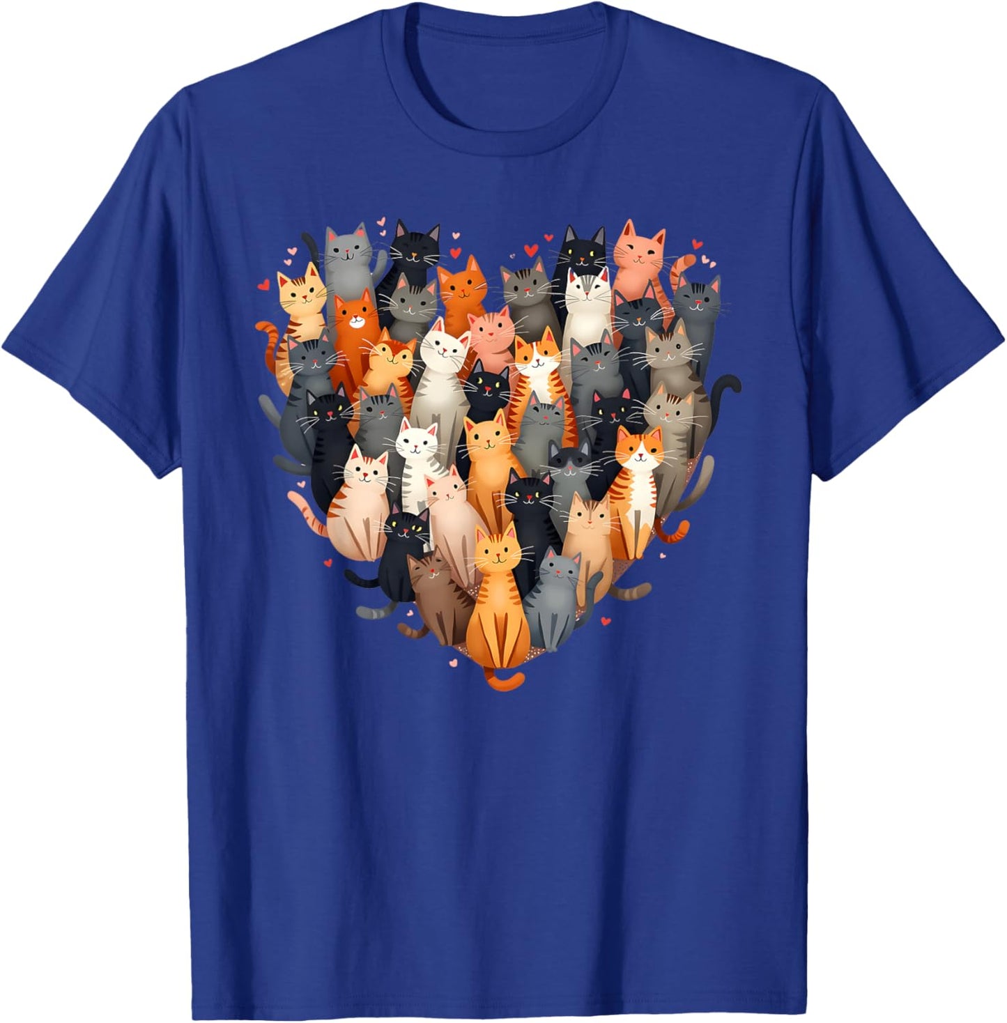 Cat Heart Shape Cats Feline Affection T-Shirt - T-Shirt | Royal