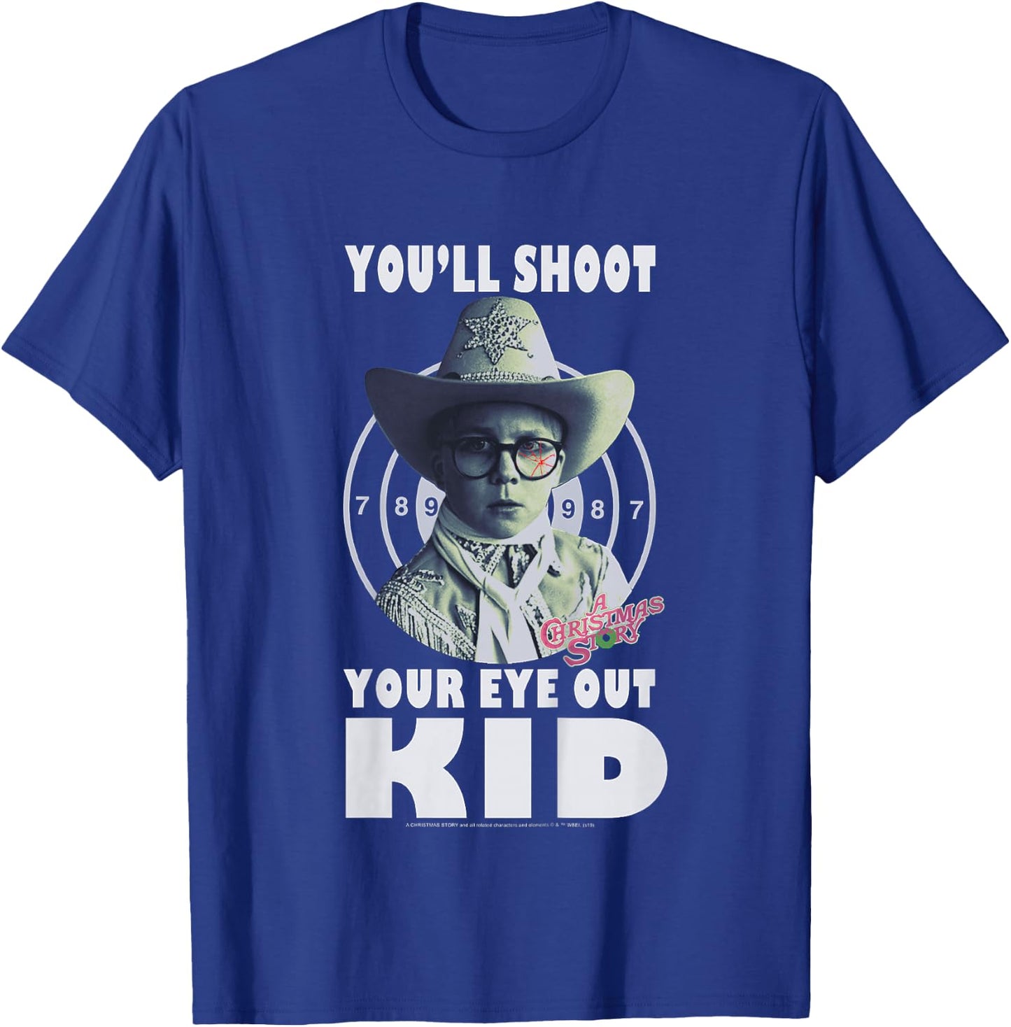 Kids A Christmas Story Ralphie You'll Shoot Your Eye Out Kid T-Shirt - T-Shirt | Royal