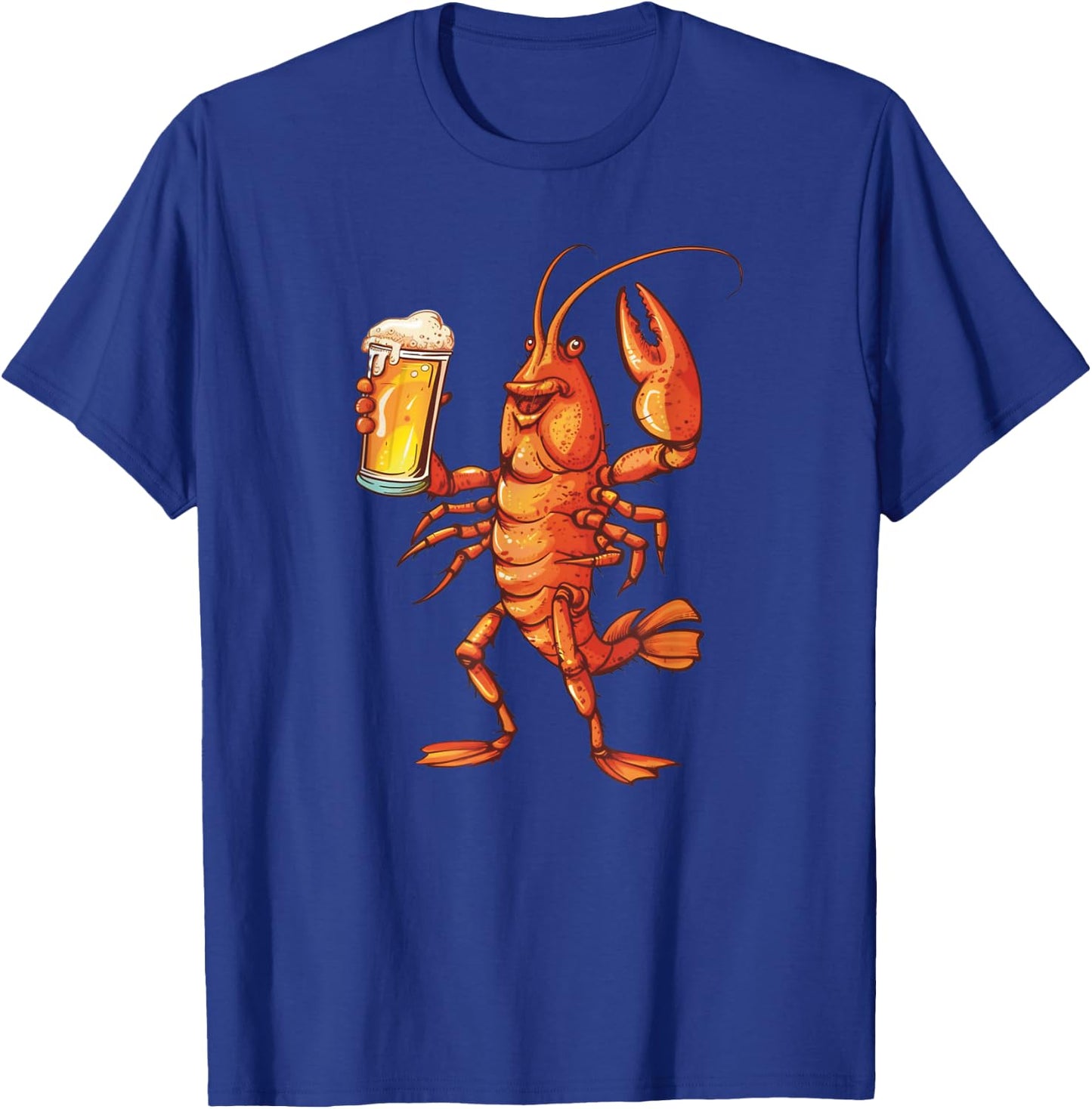 Crawfish Drinking Beer Lover Cajun Food Crawfish And Beer T-Shirt - T-Shirt | Royal