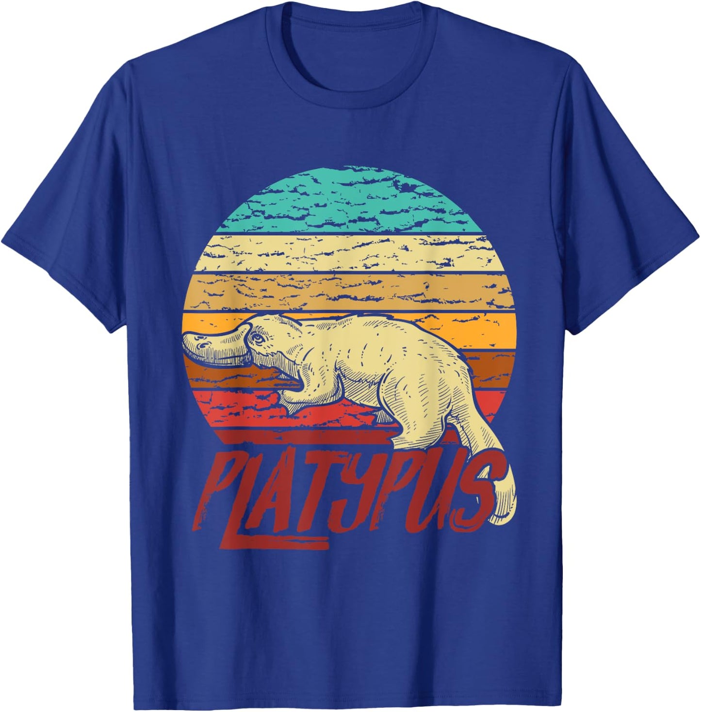 Duck Billed Men Boys Kids Australia Sunset Platypus T-Shirt - T-Shirt | Royal