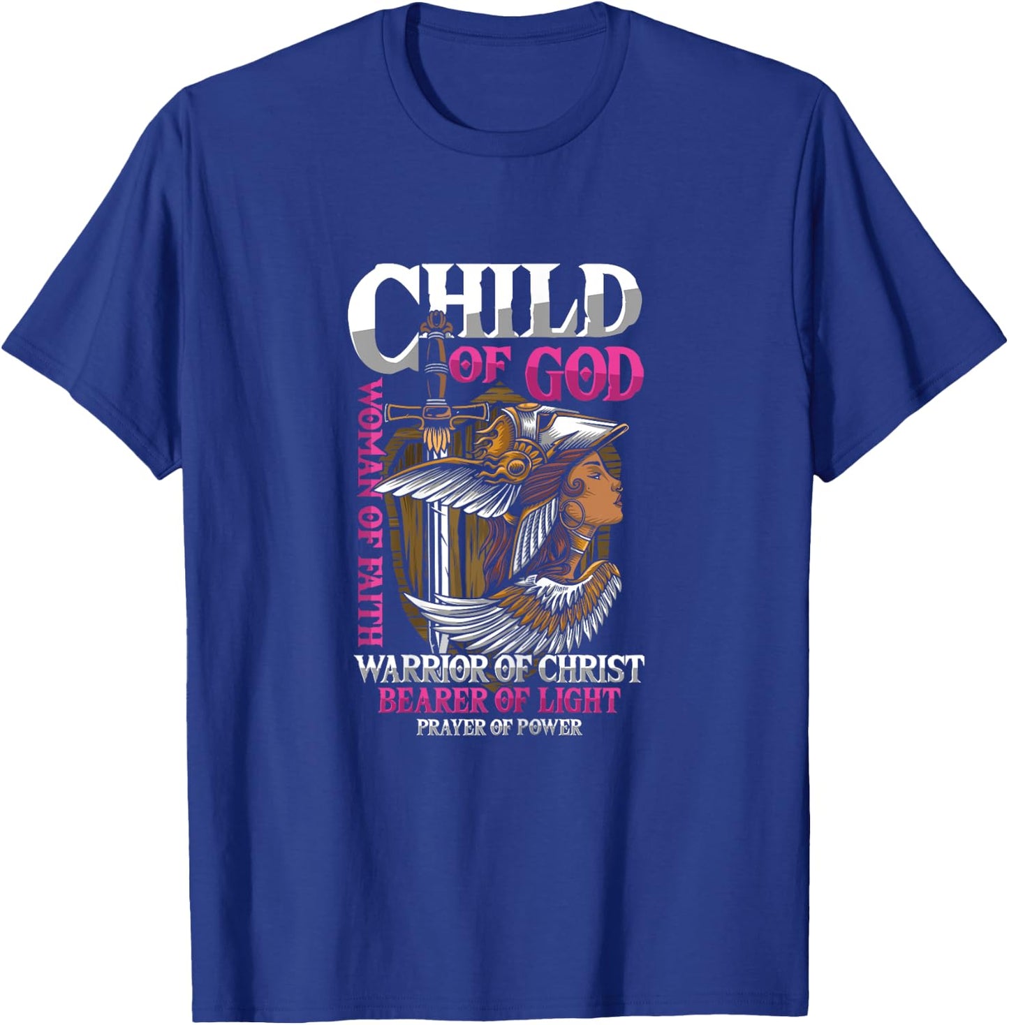 Girl Warrior God Faith Christ Prayer Sword Gift T-Shirt - T-Shirt | Royal