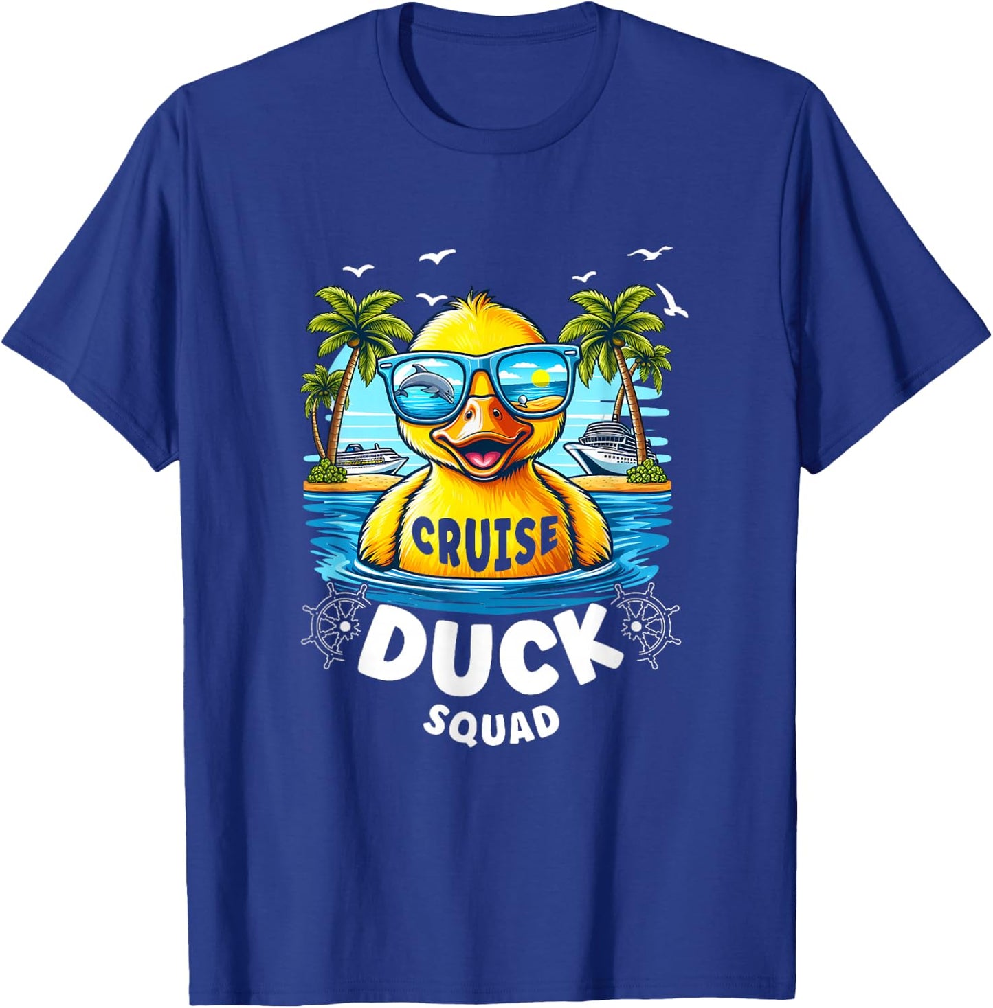 Funny Duck Cruise Rubber Duck Squad Vaction Cruise Ship T-Shirt - T-Shirt | Royal