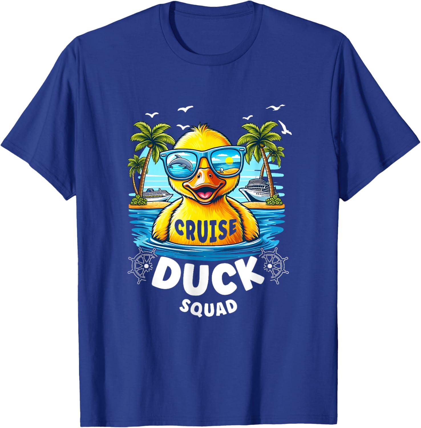 Funny Duck Cruise Rubber Duck Squad Vaction Cruise Ship T-Shirt - T-Shirt | Royal