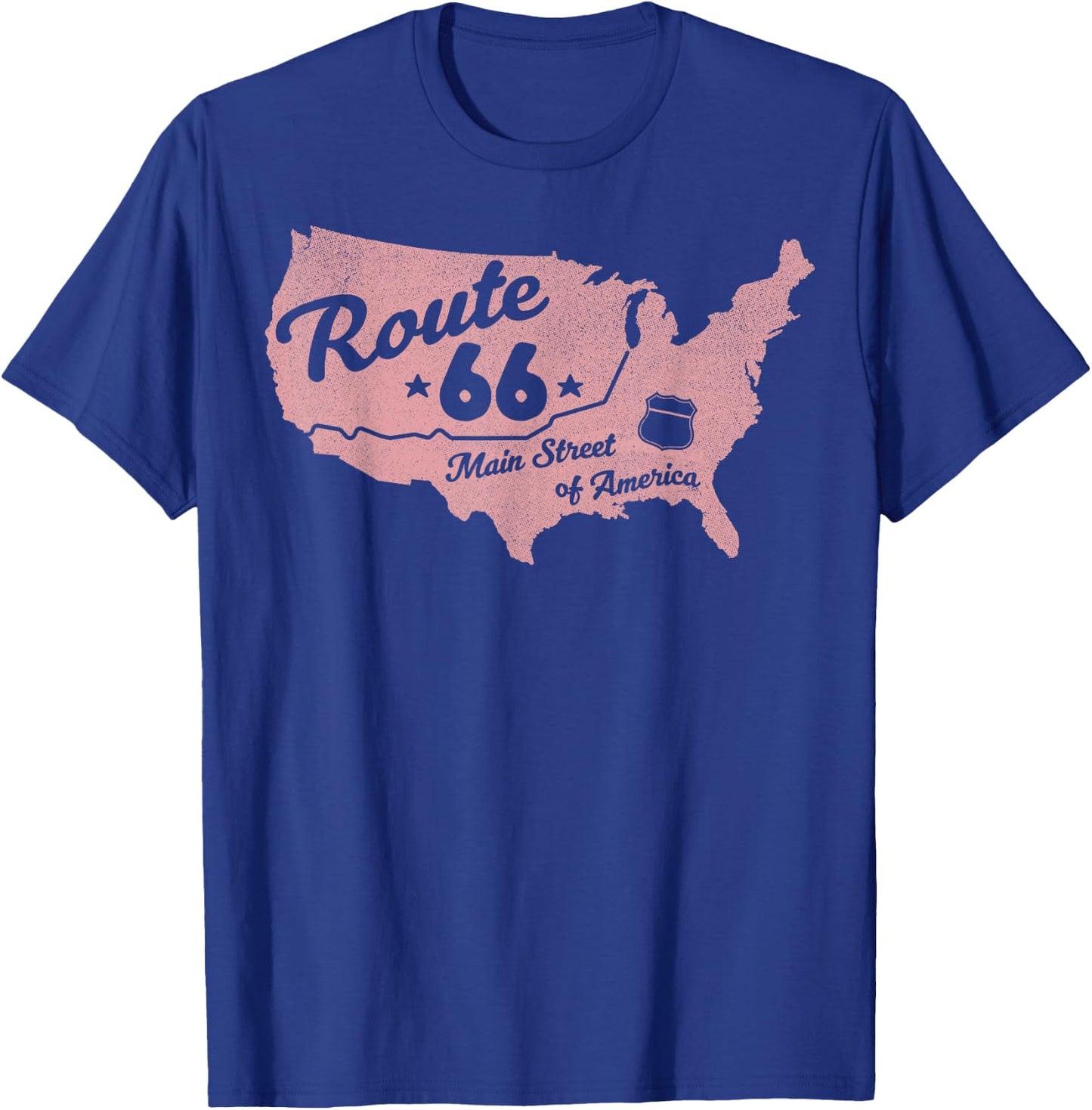 USA Apparel Route 66 Main Street of America T-Shirt - T-Shirt | Royal