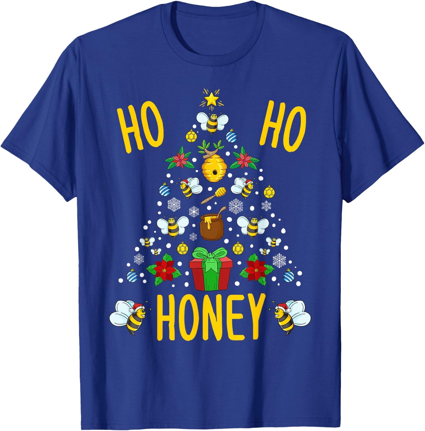 Ho Ho Honey Bees Beekeeping Christmas Beekeeper Gift T-Shirt - T-Shirt | Royal