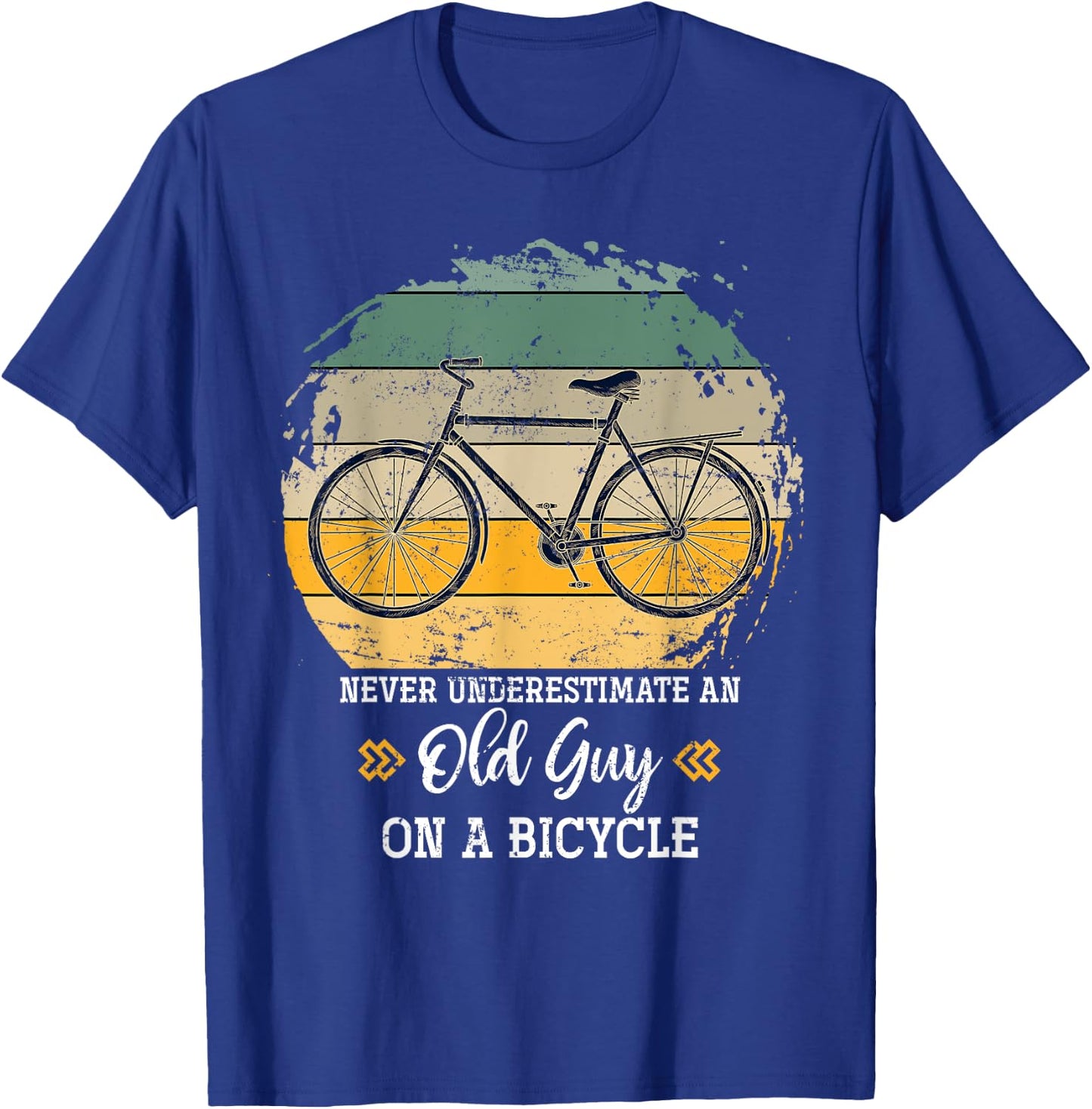 Retired Old Men Biker Cycling Retirement Gift Biking Bicycle T-Shirt - T-Shirt | Royal