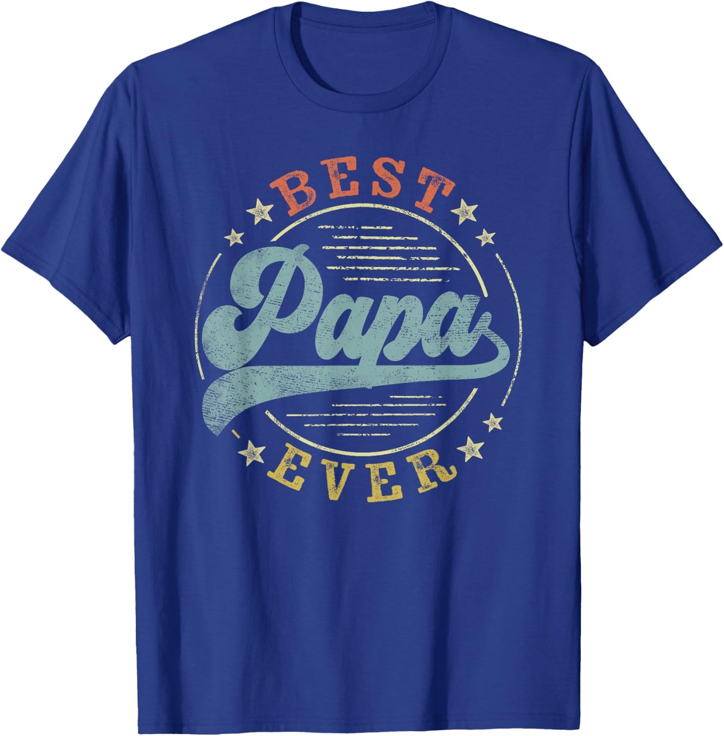 Best Papa Ever Father's Day Papa Gifts Vintage Emblem T-Shirt - T-Shirt | Royal