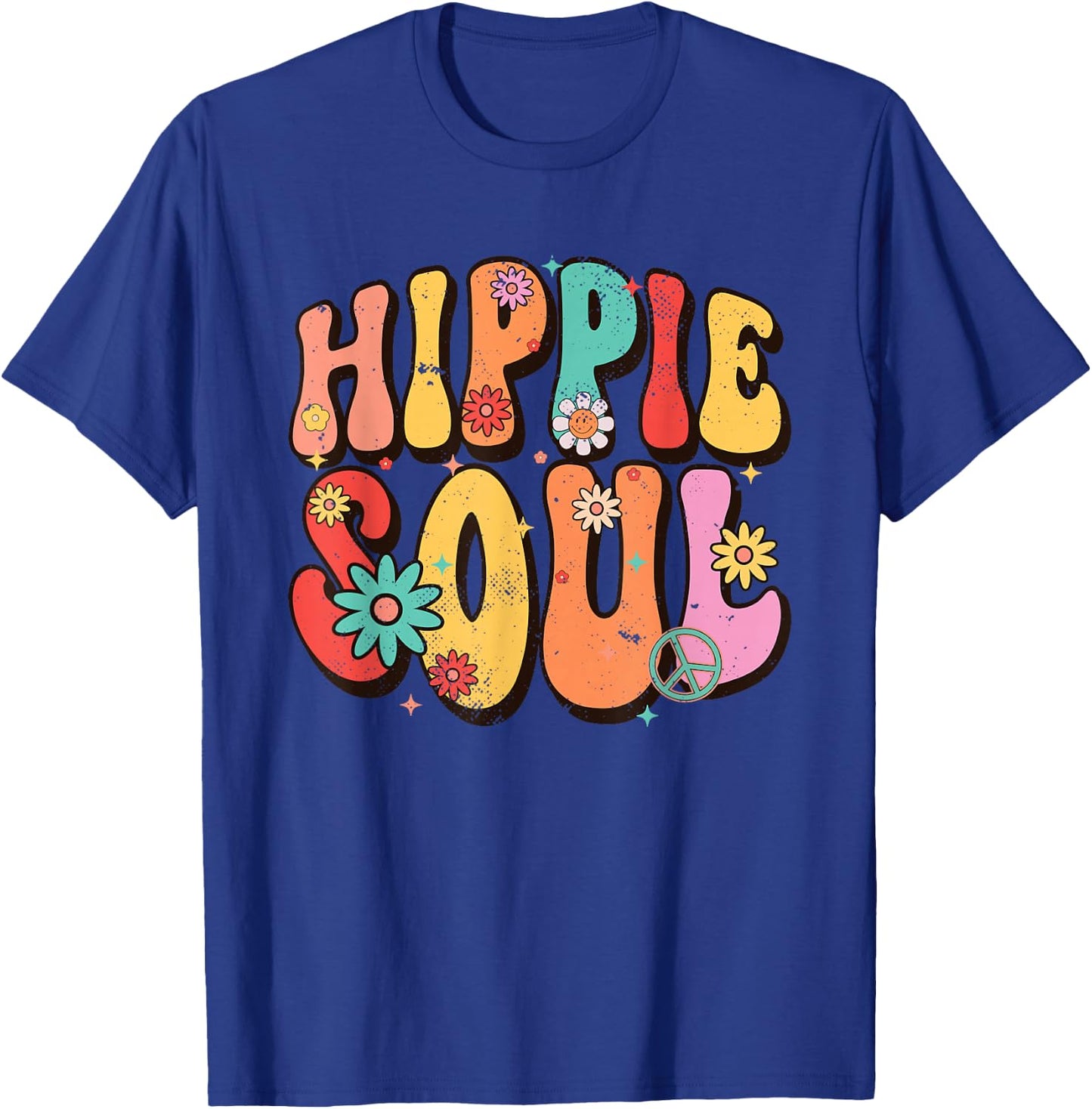 Hippie Soul Groovy Flowers Vintage Hippies Hippie T-Shirt - T-Shirt | Royal