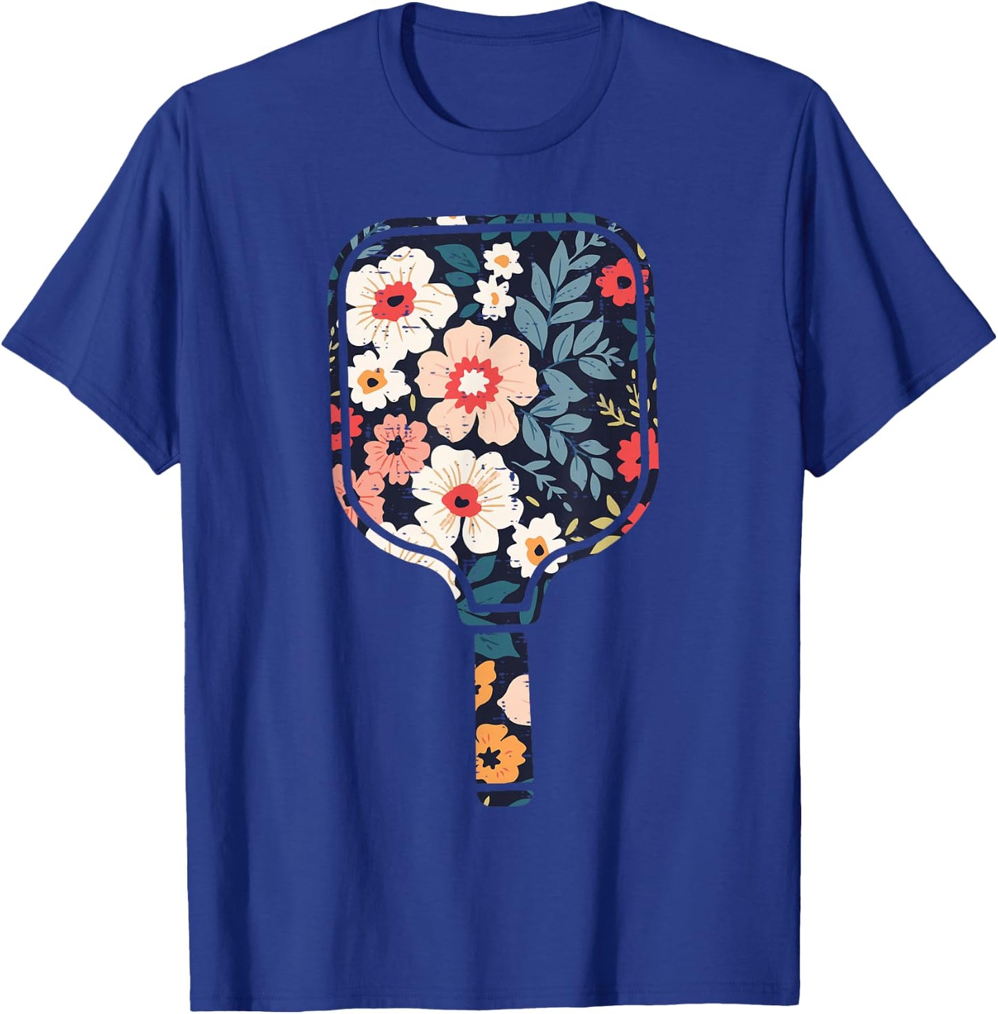 Pickle Ball Paddle Flowers Pickleball Racket Women Girls Kid T-Shirt - T-Shirt | Royal
