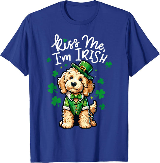 Kiss Me Im Irish Doodle Kids Men Women Funny St Patricks Day T-Shirt - T-Shirt | Royal