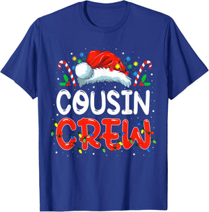 Christmas Cousin Crew Santa Hat Men Women Kids T-Shirt - T-Shirt | Royal