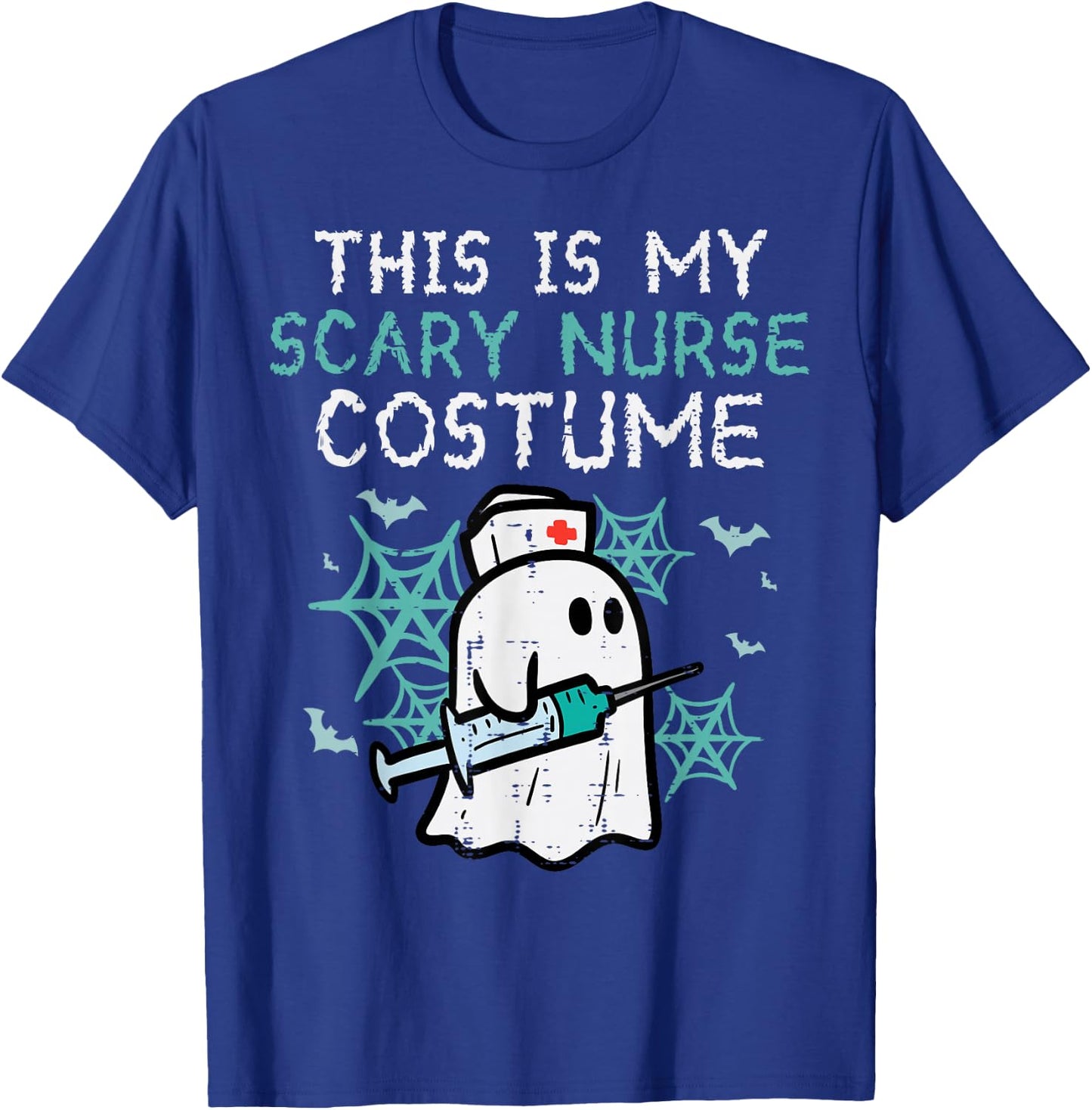 Halloween My Scary Nurse Costume Funny Ghost Scrub Top Women T-Shirt - T-Shirt | Royal