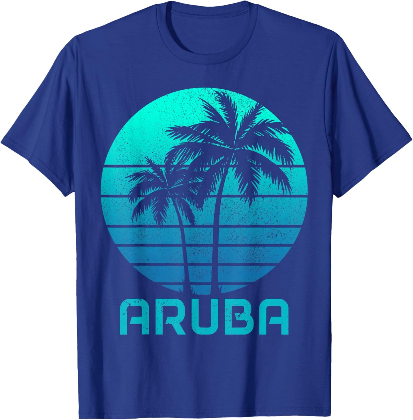 Aruba Vintage Souvenir Pride Palm Trees Surfer Beach T-Shirt - T-Shirt | Royal