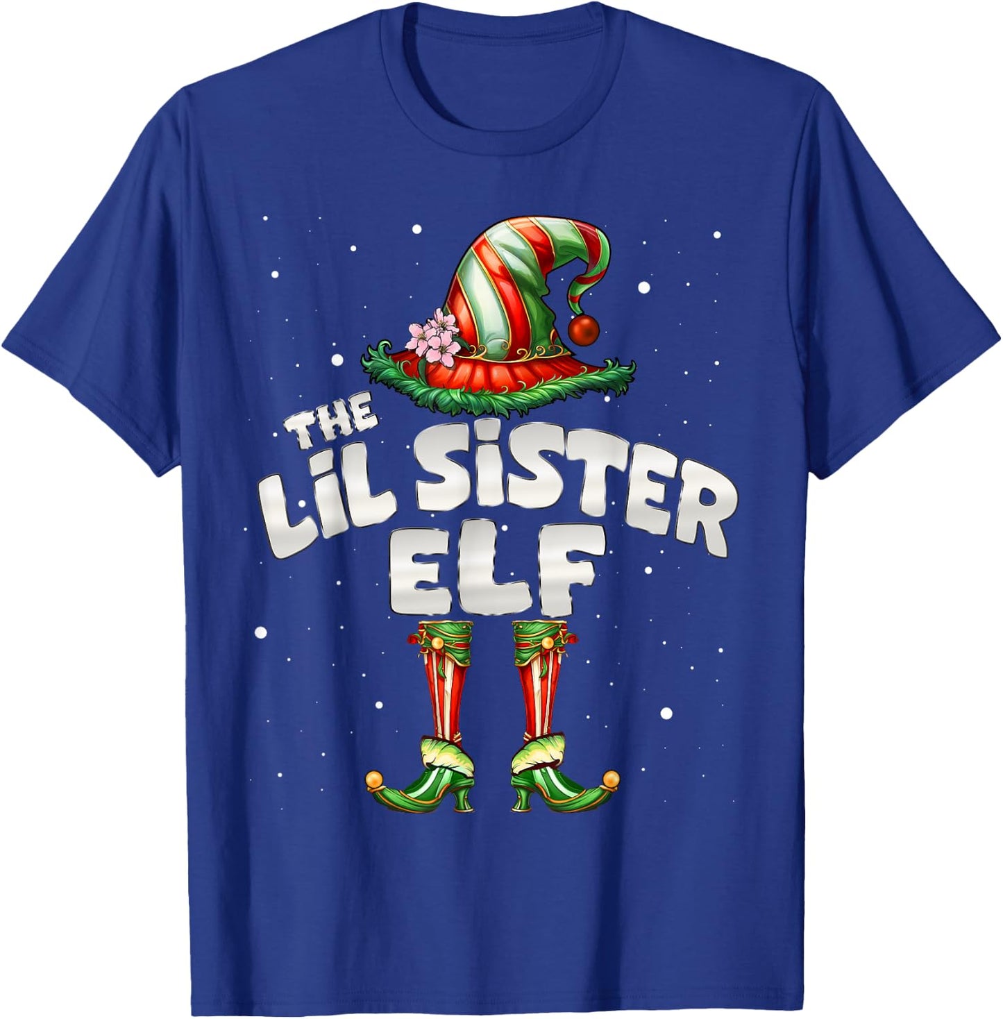 I'm The Lil Sister Elf Family Matching Group Christmas T-Shirt - T-Shirt | Royal