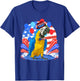 Blue And Yellow Macaw Merica 4th of July American Flag Women Kids Men T-Shirt - T-Shirt | Royal