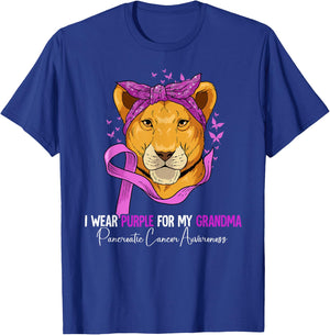 I Wear Purple For My Grandma Pancreatic Cancer Awareness T-Shirt - T-Shirt | Royal