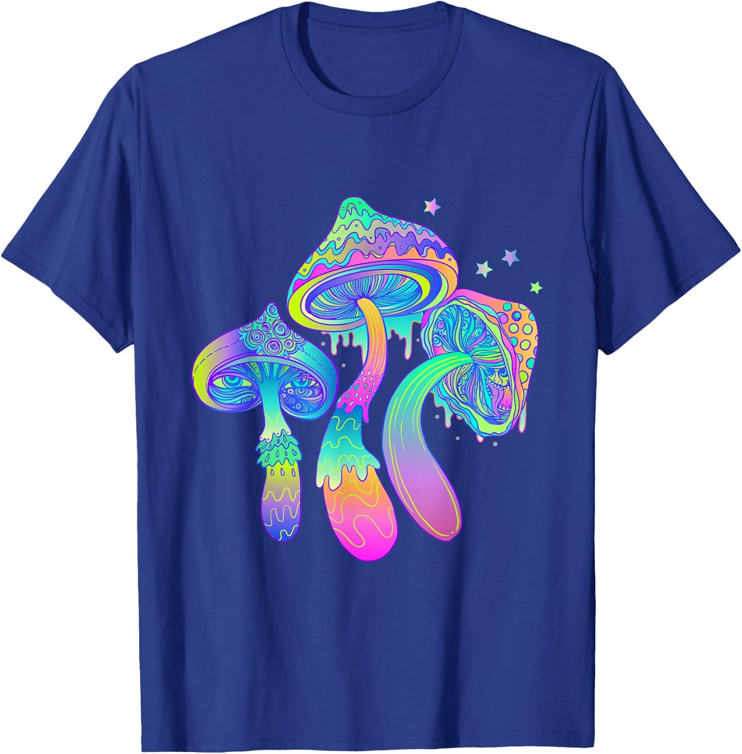 Psychedelic Mushroom Rainbow Mushroom Colourful Trippy Rave T-Shirt - T-Shirt | Royal
