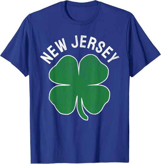 St. Patrick's Day Shamrock New Jersey Irish Green Clover T-Shirt - T-Shirt | Royal