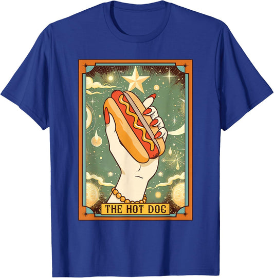 Hot Dog Bun Lover Foodie Food Lover The Hot Dog Tarot Card T-Shirt - T-Shirt | Royal