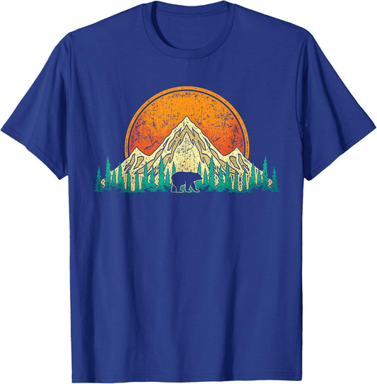 Hiking Mountains Nature Trees Outdoor Hiker Wildlife Forest T-Shirt - T-Shirt | Royal