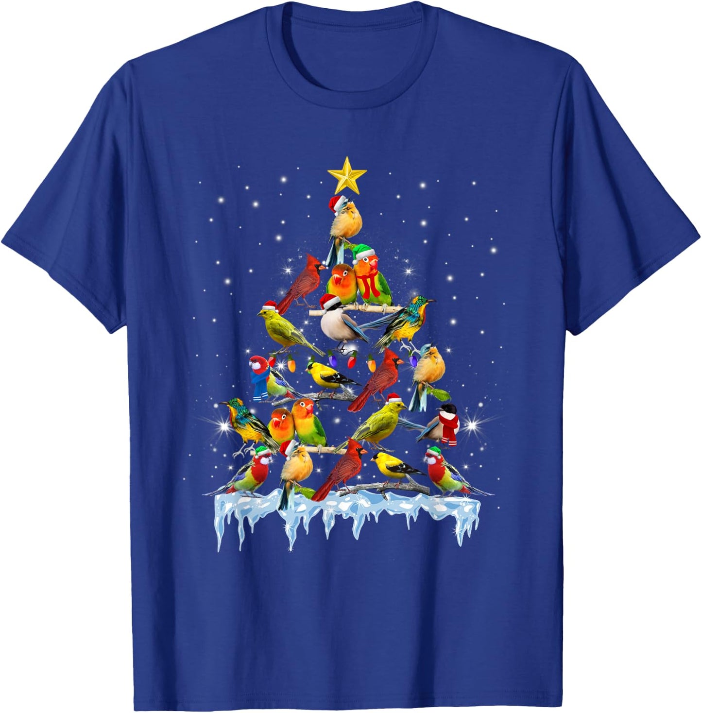 Parrot Christmas Tree Lights Funny Bird Lover Parrot T-Shirt - T-Shirt | Royal