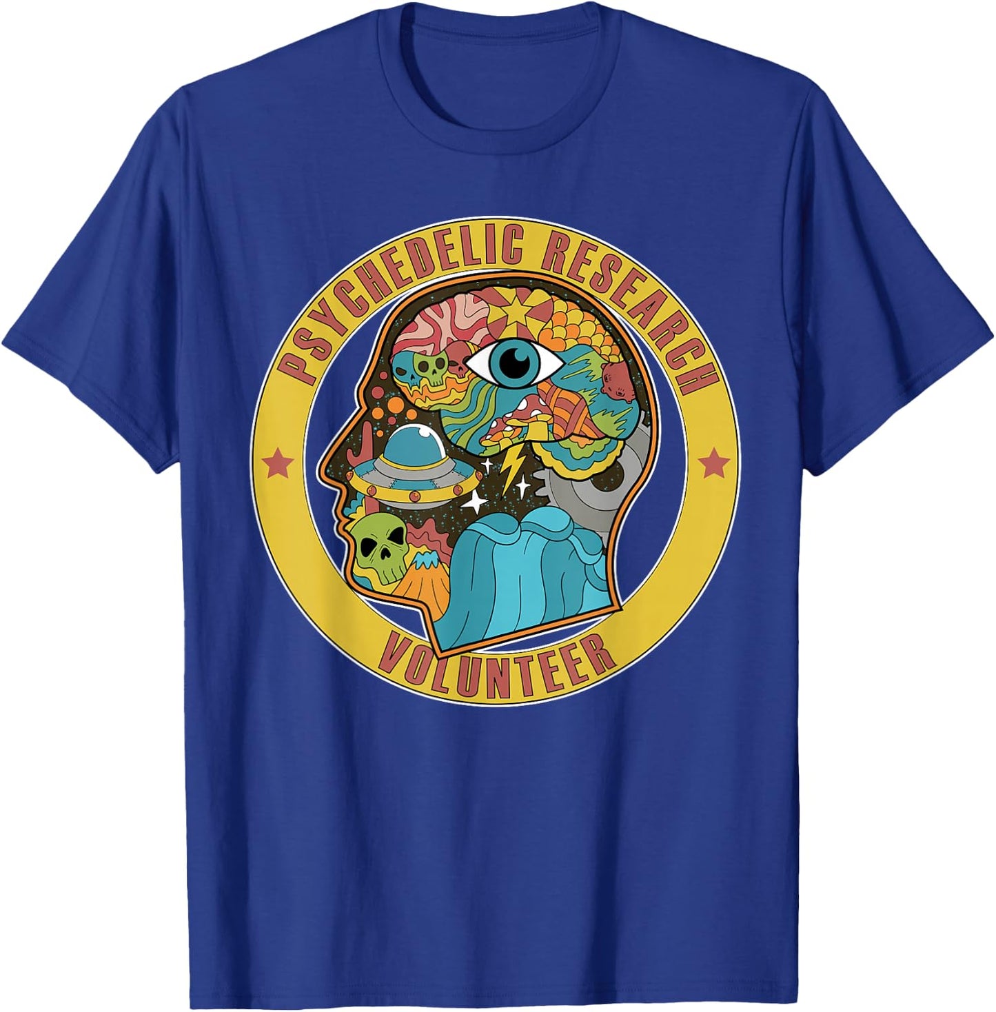 Psychedelic Research Volunteer UFO Aliens Paranormal LSD T-Shirt - T-Shirt | Royal