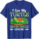 I Love My Turtle And My Turtle Loves Me | Tortoise T-Shirt - T-Shirt | Royal