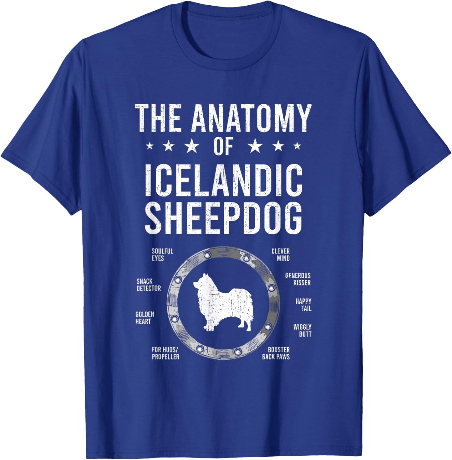 Anatomy of Icelandic Sheepdog Dog Lover T-Shirt - T-Shirt | Royal