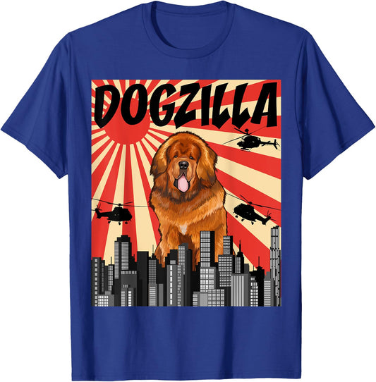 Funny Retro Japanese Dogzilla Tibetan Mastiff T-Shirt - T-Shirt | Royal