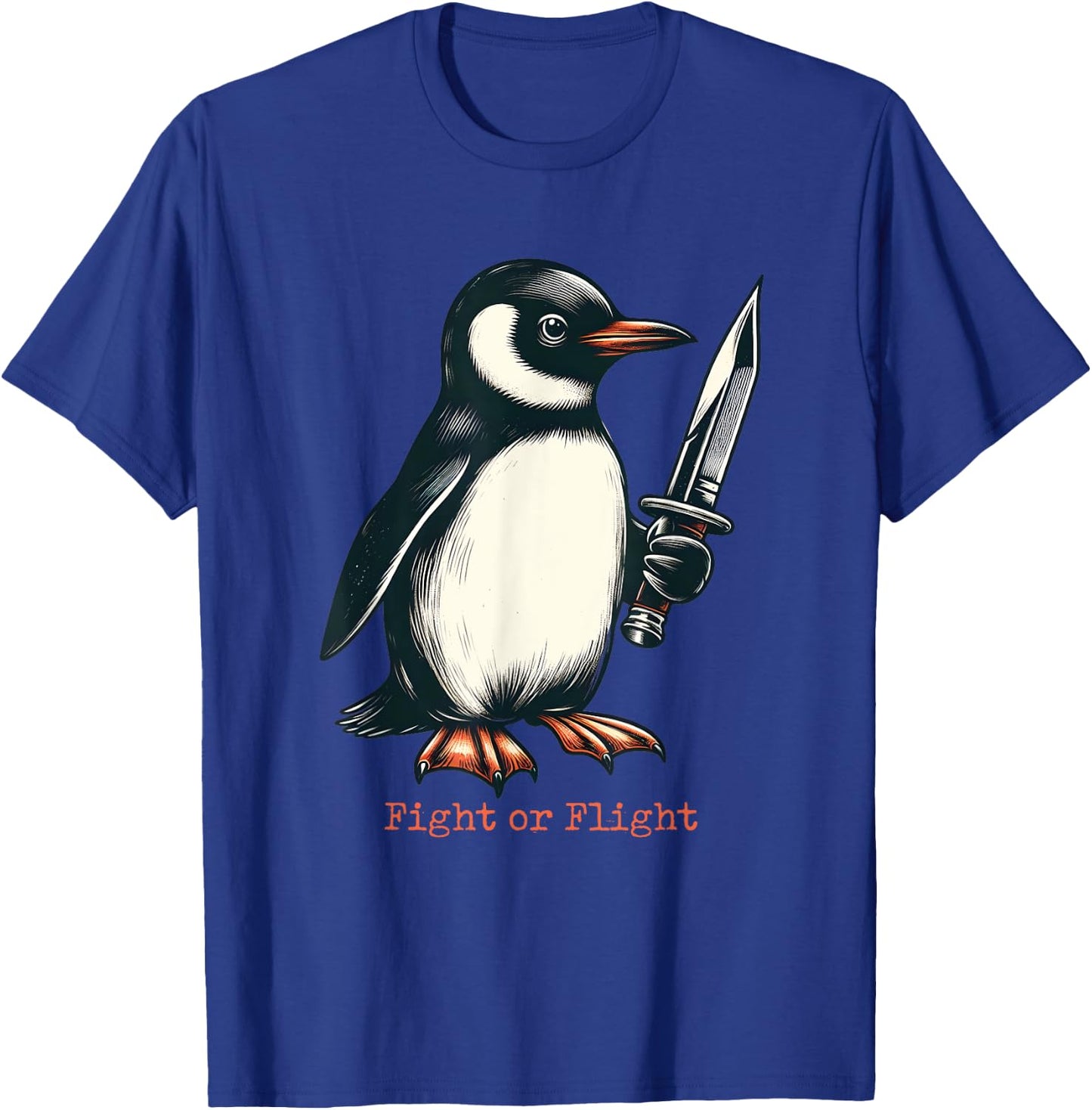 Fight or Flight Penguin T-Shirt - T-Shirt | Royal